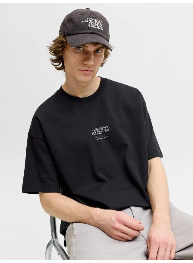 JACK & JONES Black Detail:02 Logo Crew Neck T-Shirt for Men | Best Price UAE