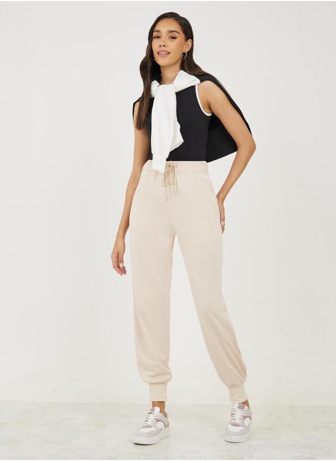 Styli - Cuffed Tapered Ankle Length Joggers with Drawstring - Image 1