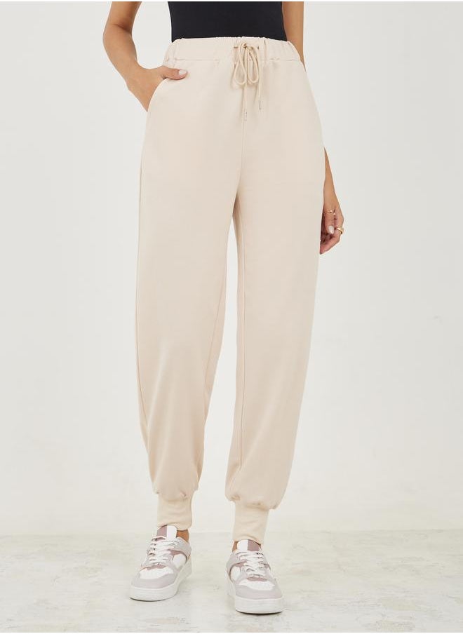 Styli - Cuffed Tapered Ankle Length Joggers with Drawstring - Image 1