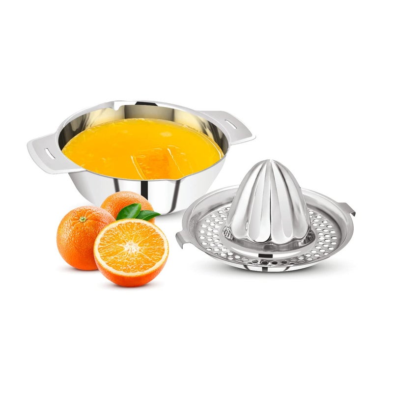 Marwall Stainless Steel CitrusLemon SqueezerJuicer with Bowl - Image 3