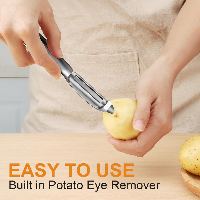 TACGEA Vegetable Peeler for Kitchen, Potato Peelers for Fruit Straight Blade, Durable Non-Slip Handle - Image 4