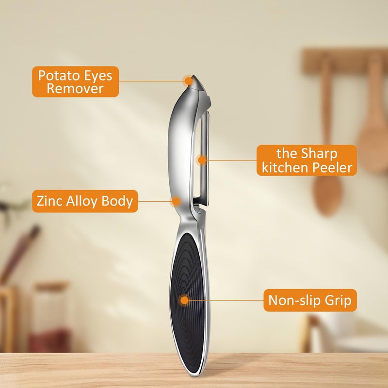 TACGEA Vegetable Peeler for Kitchen, Potato Peelers for Fruit Straight Blade, Durable Non-Slip Handle - Image 3