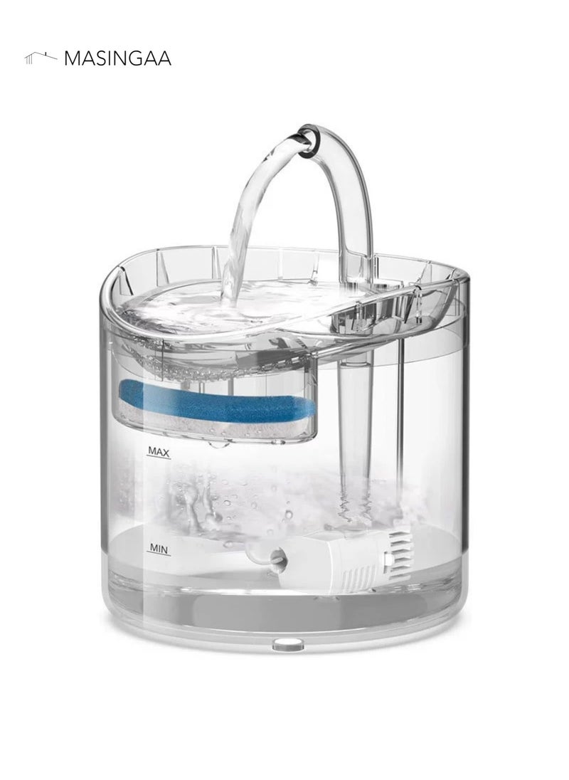 MASINGAA Automatic Pet Water Fountain, 2L Large Capacity, Quad Filtration, Ultra-Quiet Pump, USB Powered, Ideal for Cats and Dogs  - Image 2