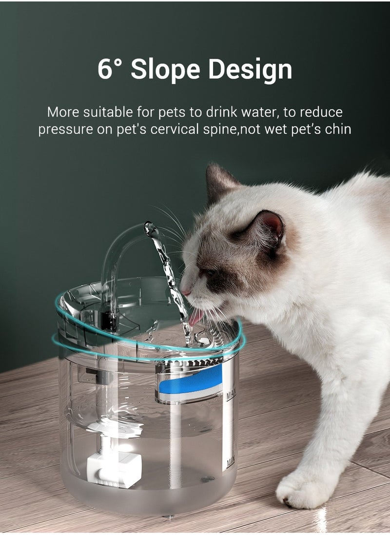 MASINGAA Automatic Pet Water Fountain, 2L Large Capacity, Quad Filtration, Ultra-Quiet Pump, USB Powered, Ideal for Cats and Dogs  - Image 3