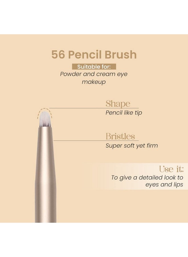 Milagro Beauty Eye Pencil Brush 56, Precision Brush For Inner Corner Highlighting, Lower Lash Line, And Detailed Eye Makeup | Powder & Cream Eyeshadow Blending And Detailing - Image 3