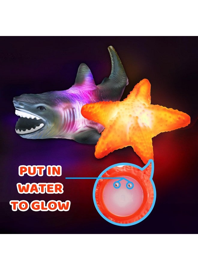 KarberDark 6 Pack Light Up Bath Toys & Magic Bath Book & Storage Bag for Toddler, No Hole Floating Ocean Animal with LED Flashing Colors, Glow Sensory Bathtub Toy for Kid, Water Table Toy, Gift for Boy Girl - Image 3