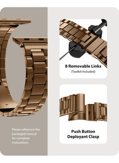 Fullmosa Fullmosa Compatible Apple Watch Band 42mm 44mm 45mm, Stainless Steel iWatch Strap with Case for Apple Watch Series 9/8/7/6/5/4/3/2/1/SE/SE2/Ultra, Coffee  - Image 4