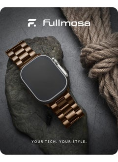 Fullmosa Fullmosa Compatible Apple Watch Band 42mm 44mm 45mm, Stainless Steel iWatch Strap with Case for Apple Watch Series 9/8/7/6/5/4/3/2/1/SE/SE2/Ultra, Coffee  - Image 2