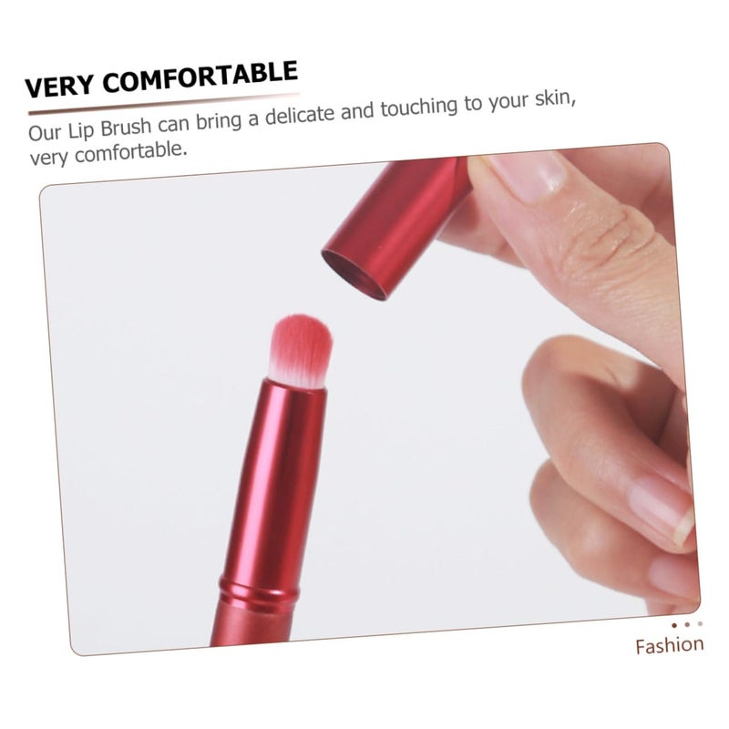 Healeved Lip Brush for Lipstick and Concealer Brush Wand with Cap, round Head Portable Makeup Tool for Precise Lip Balm Application and Blending, Travel-friendly Beauty Accessory - Image 3