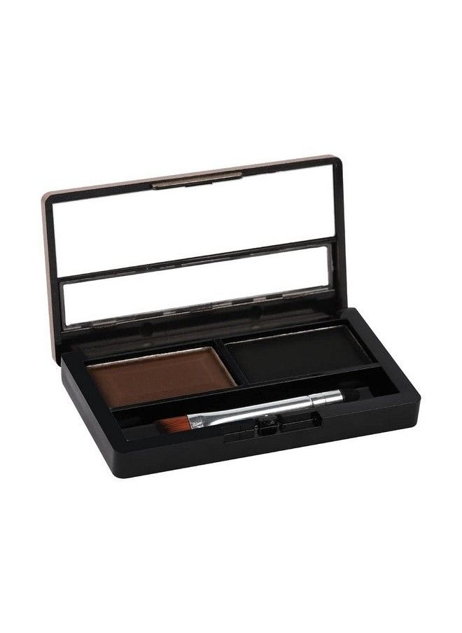matt look Mattlook Perfect Brow Duoshade Eyebrow Powder Eyebrow Palette With Smudger Brush Eye Makeup Groomed Finish And Ultimate Precision With Duo Compact Formula Black & Dark Brown Palette (8Gm)  - Image 5