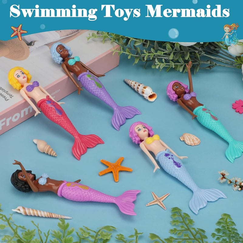 HEYTIMI 10 Pack Colorful Mermaid Diving Toys Underwater Sinking Pool Toys for Toddlers Kids Girls Ages 3-12, Summer and Spring Fun Bath & Swimming Pool Games, Non-Repeating Styles (Mixedcolor) - Image 5