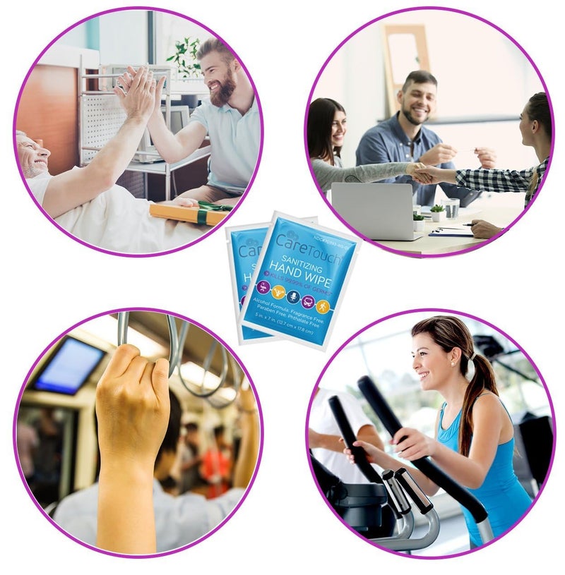 Care Touch Hand Sanitizer Wipes – 440 Individually Wrapped Packets (Box of 4, 110 Wipes Each) - Image 5