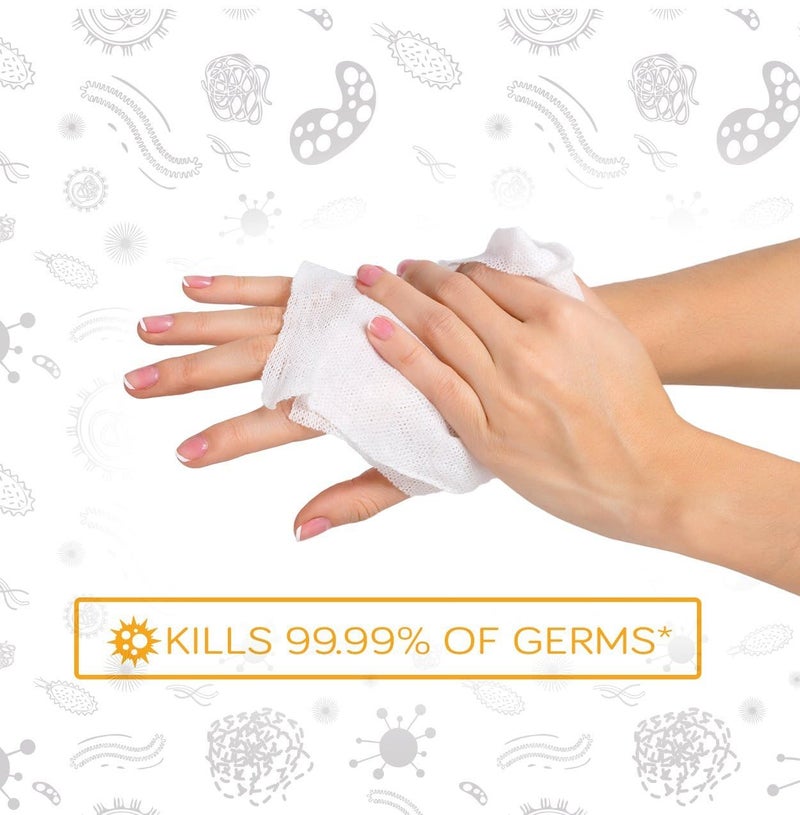 Care Touch Hand Sanitizer Wipes – 440 Individually Wrapped Packets (Box of 4, 110 Wipes Each) - Image 3