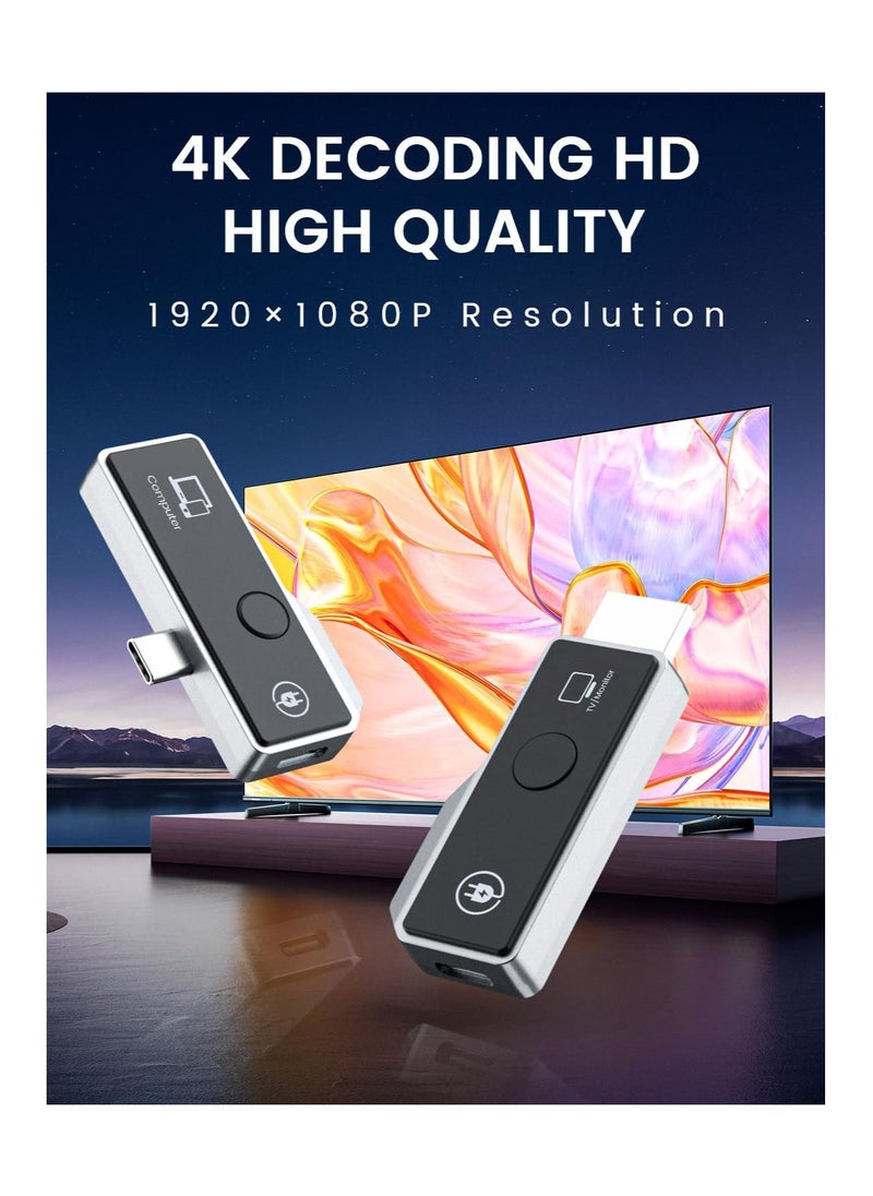 Generic - Wireless HDMI Transmitter and Receiver Kit, Type-C 3.1 Compatible (with DP Protocol) for Phones/Tablets/Laptops, Plug & Play, Portable Wireless HDMI Extender for Streaming to HDTV/Projector/Monitor. - Image 1