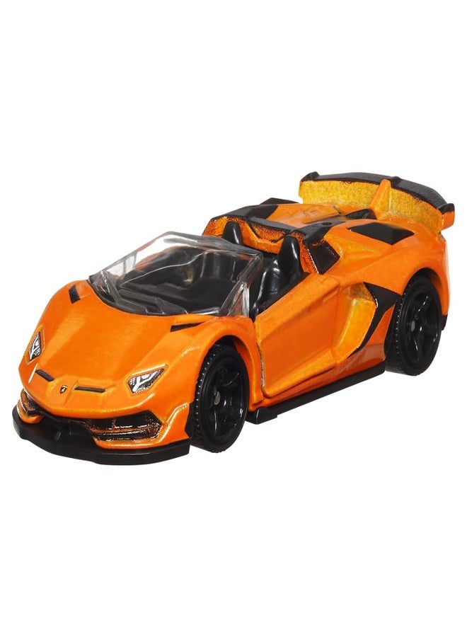 Matchbox Collectible Die-Cast Moving Parts Vehicle - Orange and Black Sports Car - 2019 Inspired by Lamborghini SVJ Roadster - Image 2