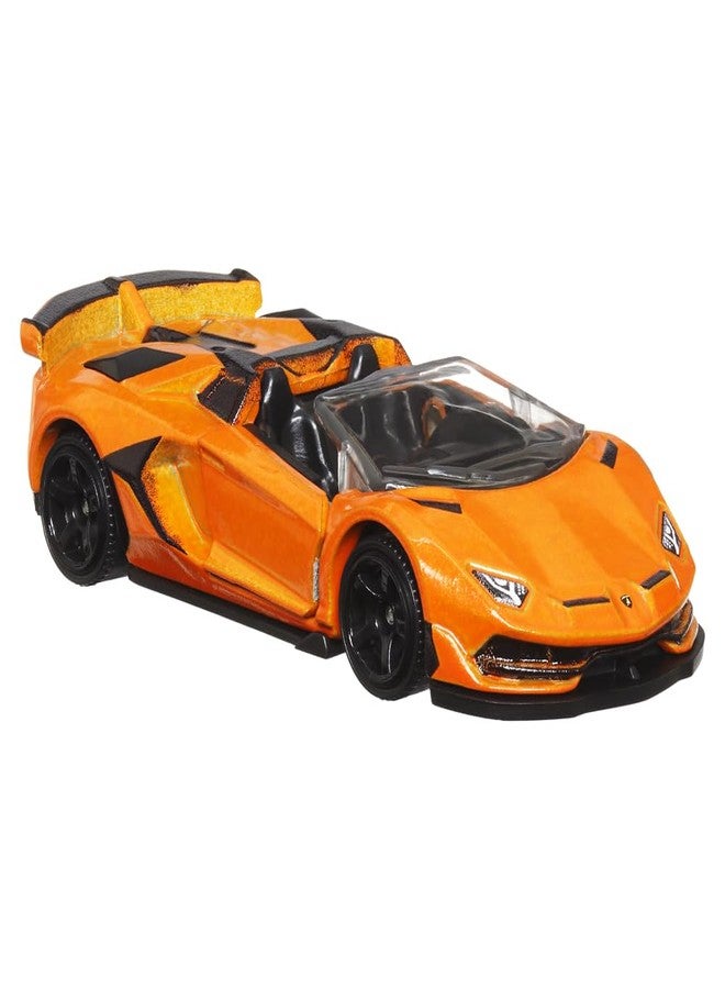 Matchbox Collectible Die-Cast Moving Parts Vehicle - Orange and Black Sports Car - 2019 Inspired by Lamborghini SVJ Roadster - Image 1