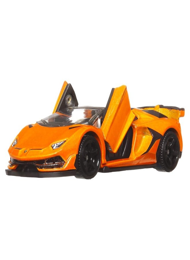 Matchbox Collectible Die-Cast Moving Parts Vehicle - Orange and Black Sports Car - 2019 Inspired by Lamborghini SVJ Roadster - Image 3