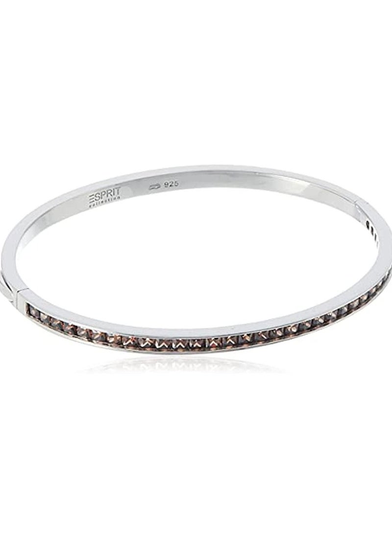 ESPRIT - Collection ELRG91632 A180 Women"s Bracelet 925 Sterling Silver Rhodium Plated Glass Zirconia ELBA91038C600 perseus Angular Autumn Brown - Image 1