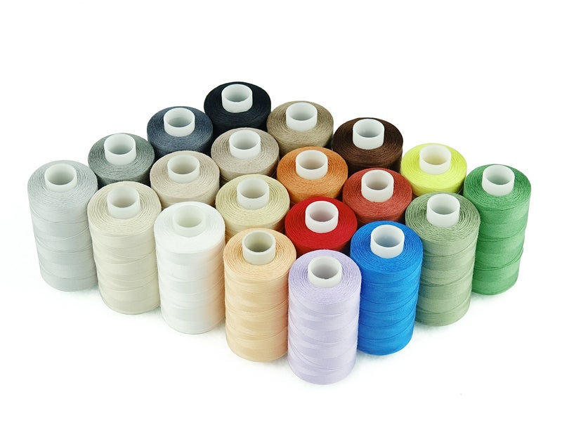 Simthread 20 Colors All Purposes Cotton Quilting Thread 50wt 3 Plies for Piecing Sewing Embroidery etc - 550 Yards Each - Image 2
