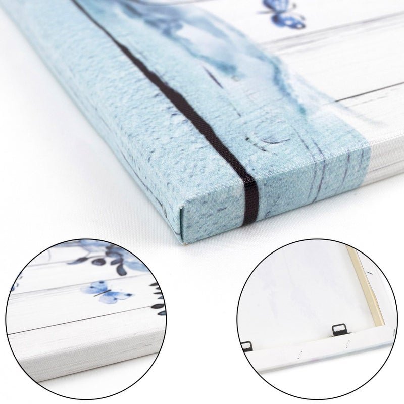 LB Tropical Ocean Wall Art Pink Flamingo Sea Turtle Coastal Beach Wooden Framed Canvas Prints Inspirational Farmhouse Wall Decor Poster for Bathroom Living Room Bedroom Kitchen Office 10Wx8L inch - Image 5