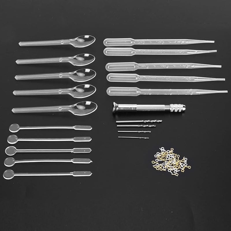 مجموعة صنع المجوهرات DIY من NEZHSHIUY مع مجموعة براغي العين، مثقاب يدوي، قطارة، قلادات فضية وذهبية - Image 5