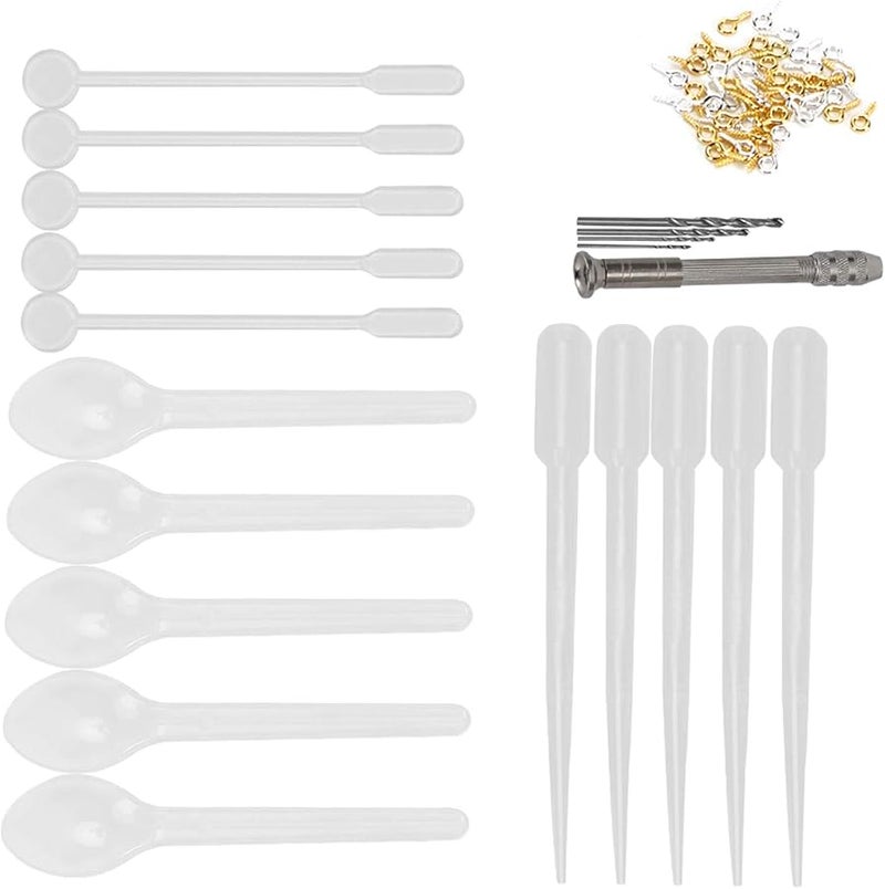 مجموعة صنع المجوهرات DIY من NEZHSHIUY مع مجموعة براغي العين، مثقاب يدوي، قطارة، قلادات فضية وذهبية - Image 2