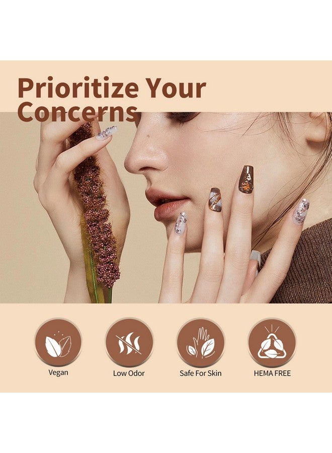 CANNI 6Pcs 9ml Hema-Free Nude Brown Fall Gel Nail Polish Set- Dark Brown Fall Colors Gel Polish Kit DIY at Home Salon Christmas New Year's Gifts for Girls - Image 2