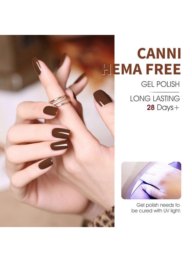 CANNI 6Pcs 9ml Hema-Free Nude Brown Fall Gel Nail Polish Set- Dark Brown Fall Colors Gel Polish Kit DIY at Home Salon Christmas New Year's Gifts for Girls - Image 4