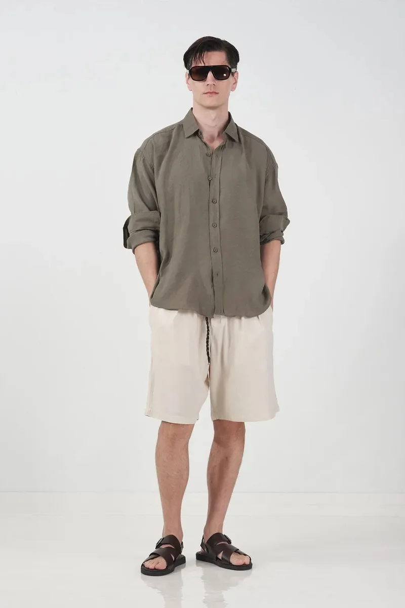 Giesto GIESTO Oversized Button-Down Long Sleeve Shirt