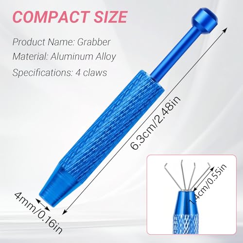 Hualleko Piercing Ball Grabber Tool,4-Claw Stainless Steel Jeweler Pick Up Tools,Septum Ball Screw Tool for Piercing Changing/Removal/Holder,Earring Pearl Grabber for Jewelry/Electronic Components - Image 2