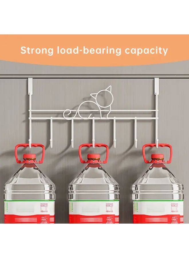 Black Crown Shaped Over Door Hanger With 7 Hooks For Towels Clothes - Image 5