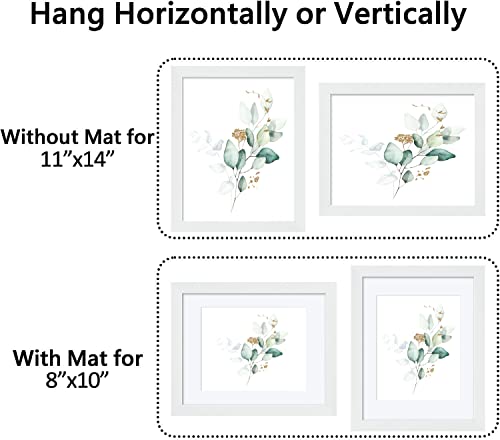 CORE ART 11x14 White Picture Frame Set of 4,Display Pictures 8x10 with Mat or 11 x 14 without Mat,Multi Photo Frames Collage for Wall or Tabletop Display - Image 4