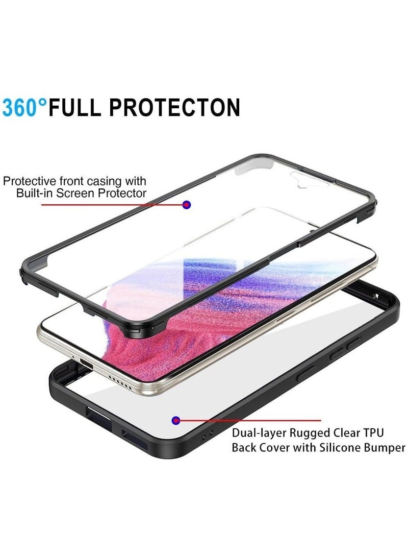 for Samsung Galaxy A73 5G Case, Ultra Thin Lightweight, Double-Sidedall-Inclusive Protection, Acrylic Clear Back Cover Samsung Galaxy A73 5G, Black - Image 2