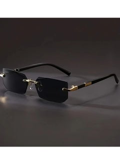 QUALITY Men's Fashion Rimless Fashion Glasses, Trendy Rimless Classic Small Square Summer Traveling Fashion Glasses, Ideal choice for Gifts  - Image 1