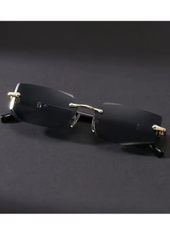 QUALITY Men's Fashion Rimless Fashion Glasses, Trendy Rimless Classic Small Square Summer Traveling Fashion Glasses, Ideal choice for Gifts  - Image 3