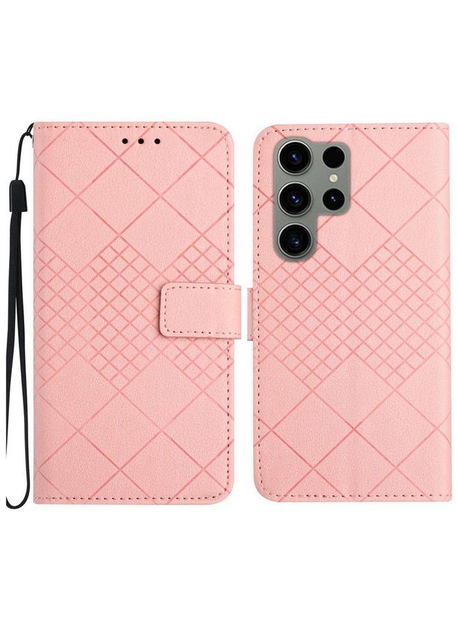 S-TOP Case For Samsung Galaxy S23 Ultra 5G Rhombic Grid Texture Leather Phone Case - Image 1