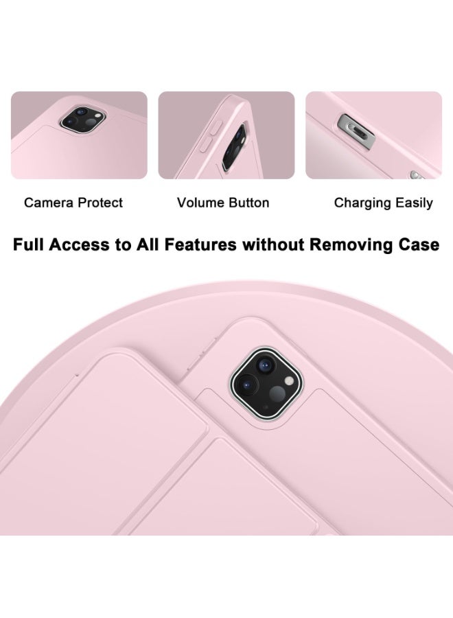 iPad Pro 13 Inch Case M4 (2024, 7th Gen) Smart Cover with Pencil Holder, Pink - Image 3