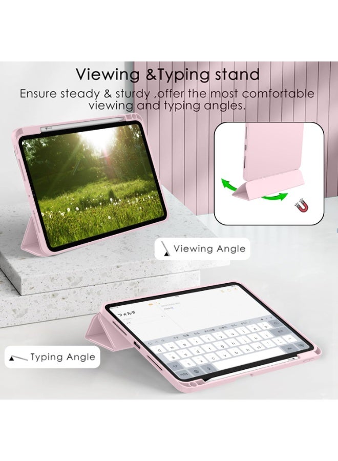 iPad Pro 13 Inch Case M4 (2024, 7th Gen) Smart Cover with Pencil Holder, Pink - Image 5
