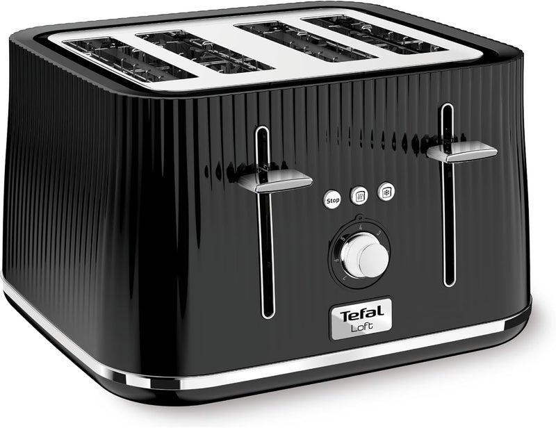 T-fal Tefal Loft Toaster, Modern Design, Easy To Use, Black Housing and Chromed accents, TT760840 - Image 1