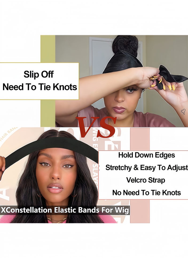 Peachjoy 4 pcs Adjustable Magic Buckle Elastic Bands For Wig 4 PCS Wig Accessories Kit No Slip Wig Band, Elastic Lace Melting Bands for Wig, Hair Edge brush for Wigs  - Image 3