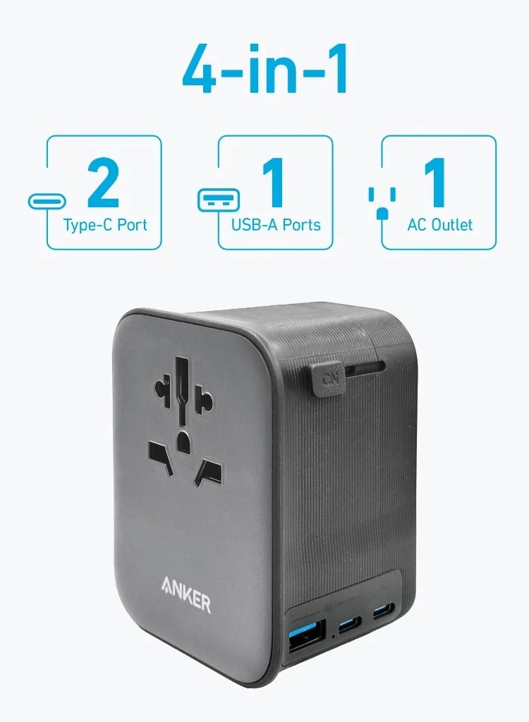 Ankey Anker Nano Travel Adapter 4-in-1, 65W Black - Image 2