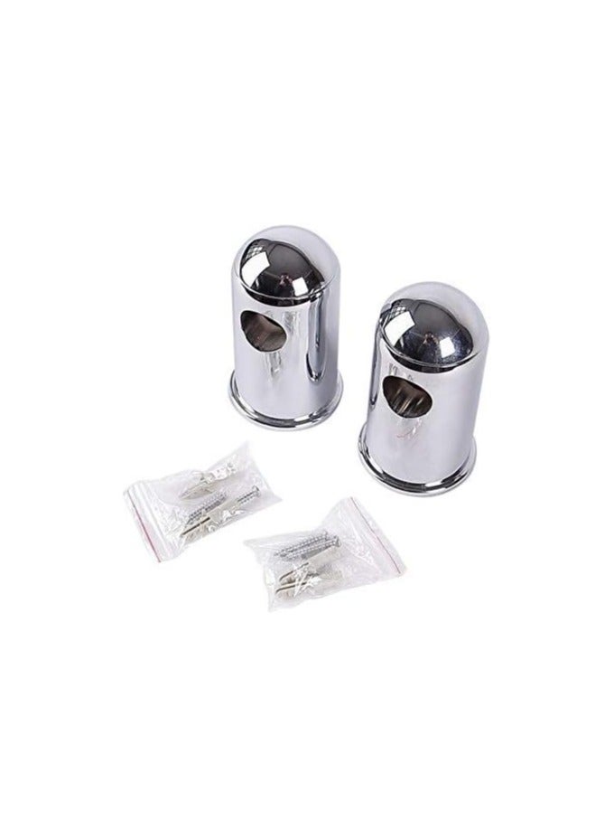 Shams Strong plastic anchors for the shower rod on the wall, shiny silver nickel color - Image 1