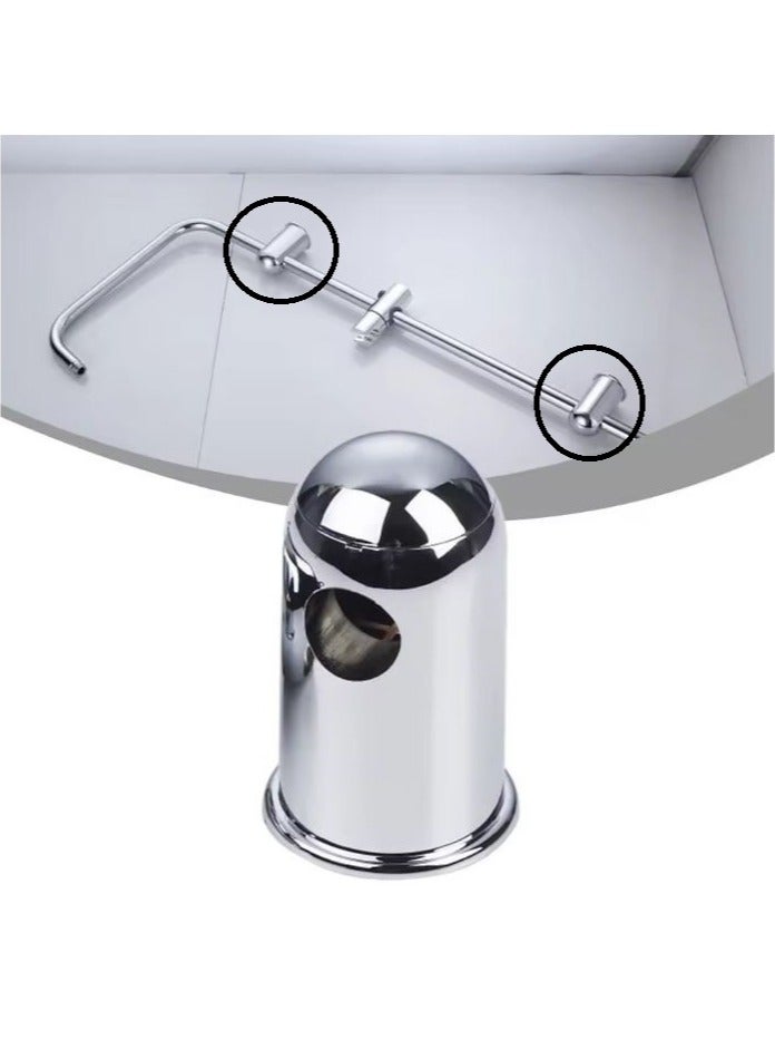 Shams Strong plastic anchors for the shower rod on the wall, shiny silver nickel color - Image 5