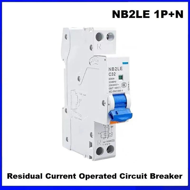 NB2LE RCBO 1P N 18mm Leakage Protection Switch 10A 30mA - Image 3