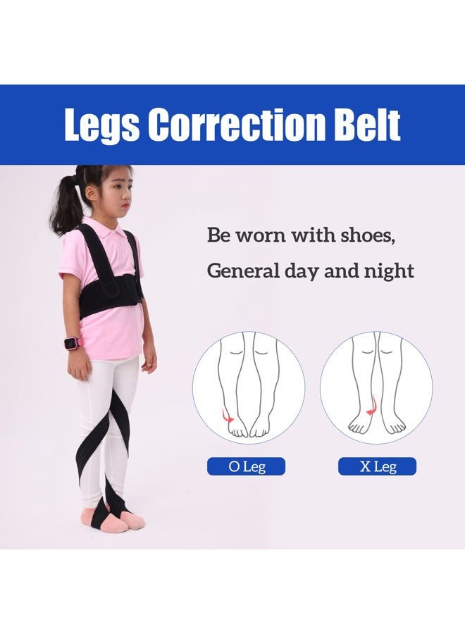 GHORTHOUD O/X Leg Type Correction Belt Leg Posture Corrector Band Bandage Unisex Teens O/X Legs Bandage Lightweight Pediatric Straighten Belt for Day and Night Black (Large) - Image 2