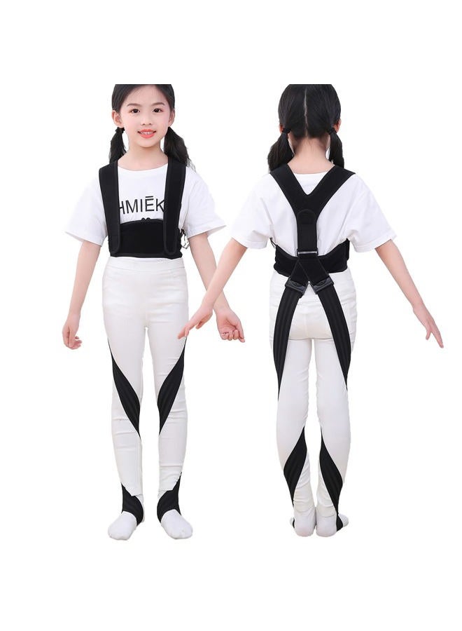 GHORTHOUD O/X Leg Type Correction Belt Leg Posture Corrector Band Bandage Unisex Teens O/X Legs Bandage Lightweight Pediatric Straighten Belt for Day and Night Black (Large) - Image 1