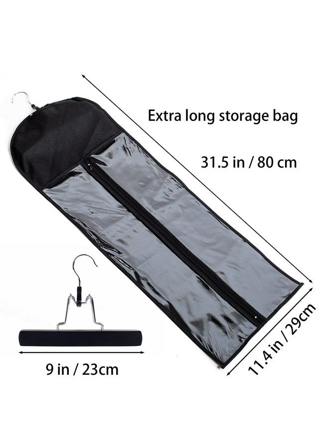 RJMBMUP Jmbmup 1 Pack Extra Long Hair Extension Holder Wig Storage Bag With Hanger Hairpieces Ponytail Bundles Storage Carrier Case For Store Style Hair Travel Hair Extensions Bag Black Color - Image 3