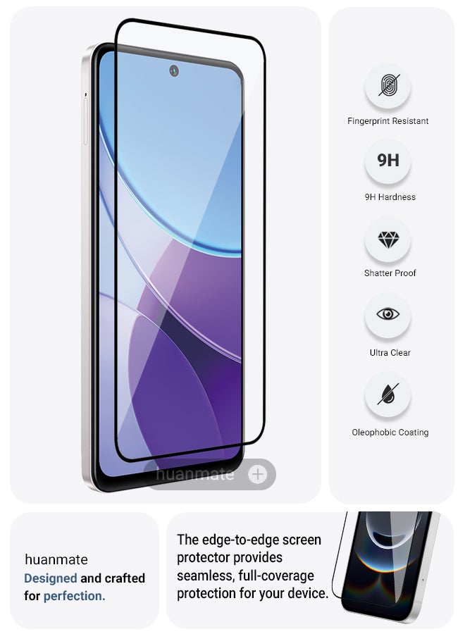 huanmate 2 Pieces Vivo Y19s Pro Screen Protector – Premium Edge to Edge Tempered Glass, High Transparency, Delicate Touch, Anti-Explosion, Smooth Arc Edges, Easy Installation - Image 2