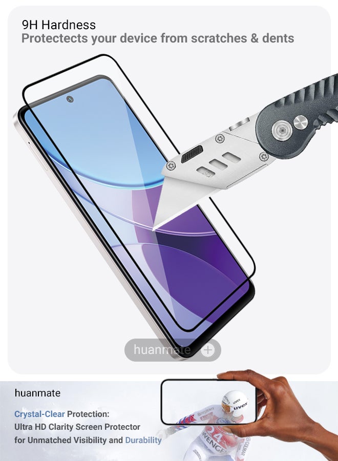 huanmate 2 Pieces Vivo Y19s Pro Screen Protector – Premium Edge to Edge Tempered Glass, High Transparency, Delicate Touch, Anti-Explosion, Smooth Arc Edges, Easy Installation - Image 3