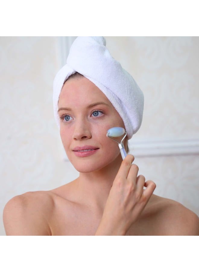 Daily Concepts Daily Facial Roller - Daily Concepts -Two Stone Heads, Small Stone For Under Eye Area ~ Large Stone For Entire Face - Jade - Rose Quartz - Obsidian - Amethyst - Opal (Opal) - Image 5